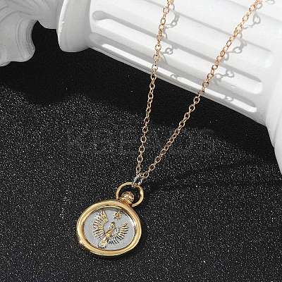 Brass Twelve Constellations Tarot Pendant Necklaces NJEW-Q006-01J-G-1