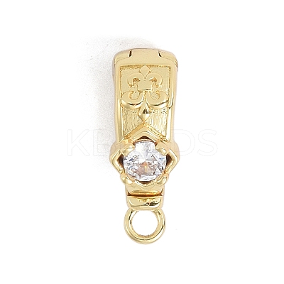 Brass Micro Pave Cubic Zirconia Donut Bails ZIRC-NH0001-02G-1