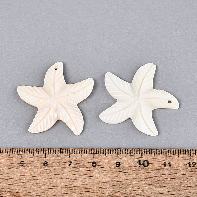 Natural Freshwater Shell Carved Pendants SHEL-N038-34-1