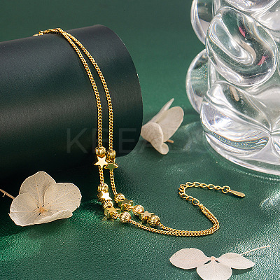 Brass Curb Chain 2-Strand Bracelets for Women WG9F5FA-01-1