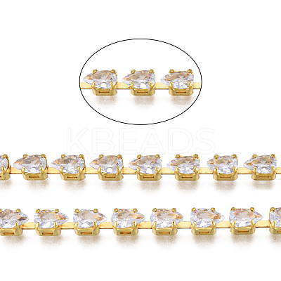 Teardrop Cubic Zirconia Strass Chains CHC-N020-10-1