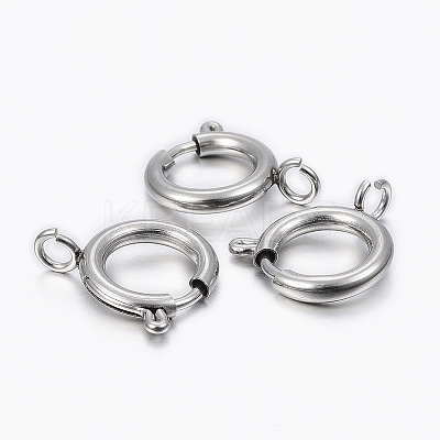 Tarnish Resistant 304 Stainless Steel Smooth Surface Spring Ring Clasps LS-STAS-H396-E-02P-1