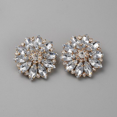 Alloy Acrylic Rhinestone Shank Buttons BUTT-WH0027-35KCG-01-1