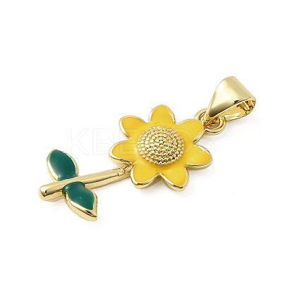 Brass Enamel Pendants KK-K302-06G-1