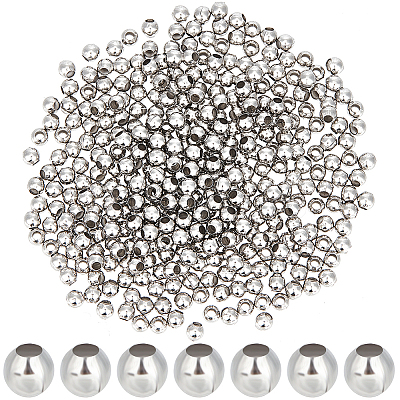 Round 316 Surgical Stainless Steel Spacer Beads STAS-CN0001-40B-1