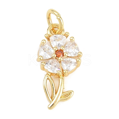 Brass Micro Pave Cubic Zirconia Pendants KK-F938-28G-02-1