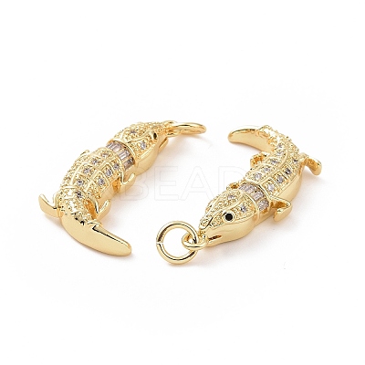 Brass Micro Pave Cubic Zirconia Pendants ZIRC-P106-18G-1