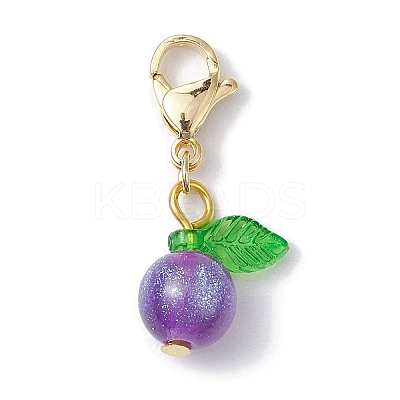 Round Resin Imitation Cat Eye Pendant Decortion HJEW-JM01986-01-1