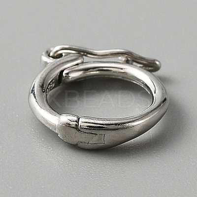 Anti-Tarnish 925 Sterling Silver Twister Clasp FIND-WH0126-77P-1