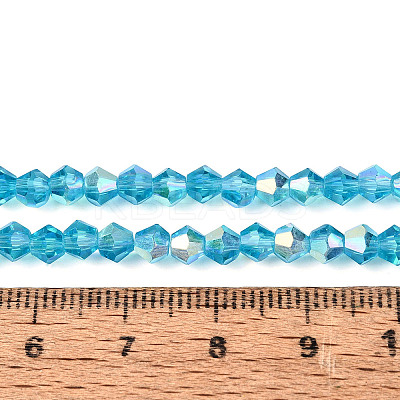 AB Color Plated Transparent Glass Beads Strands GLAA-G127-01-02N-1