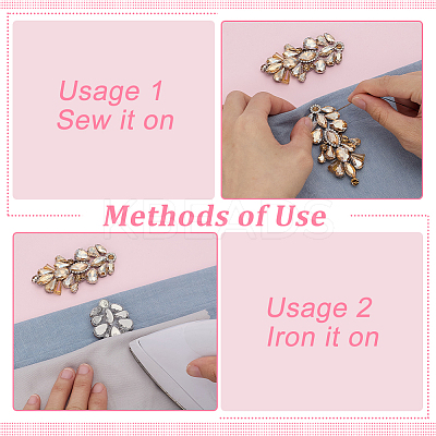 6Pcs Glass and Alloy DIY Clothing Accessories DIY-FG0008-13B-1