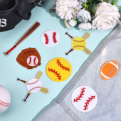 16Pcs 8 Styles Polyester Iron on/Sew On Patches PATC-ME0001-03-1