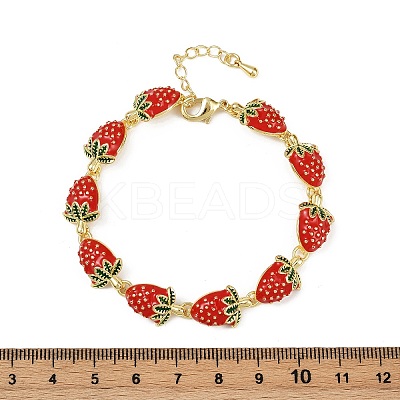 Brass Emenal Link Bracelets for Women BJEW-S175-01G-1