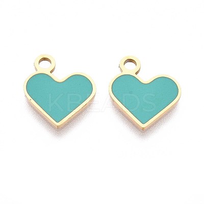 304 Stainless Steel Enamel Charms STAS-L022-483G-05-1