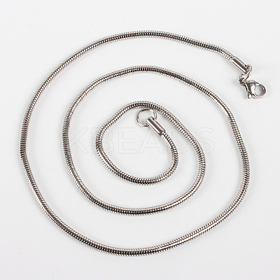 Tarnish Resistant 304 Stainless Steel Snake Chain Necklace Making STAS-P045-29P-1