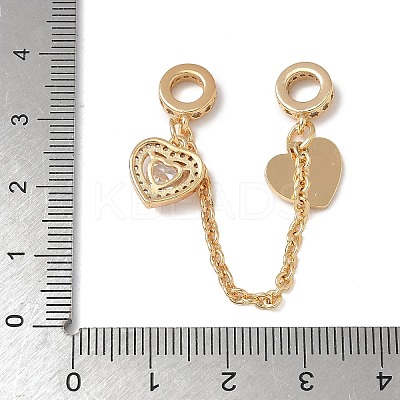 Brass Micro Pave Clear Cubic Zirconia Cable Chain European Beads KK-G531-07D-G-1