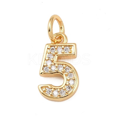 Brass Micro Pave Clear Cubic Zirconia Charms KK-G544-04G-05-1