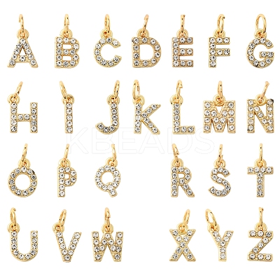 26Pcs 26 Styles Alloy Rhinestone Pendants FIND-FS0003-60-1