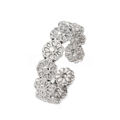 304 Stainless Steel Open Cuff Ring for Women RJEW-Z083-01P-1