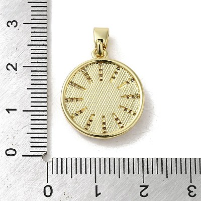 Brass Pave Shell Pendants KK-I708-15D-G-1