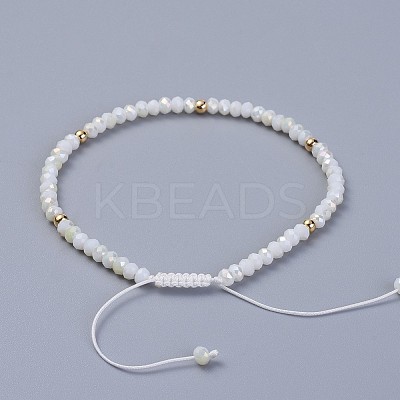 Electroplate Glass Braided Beads Bracelets BJEW-JB04320-1
