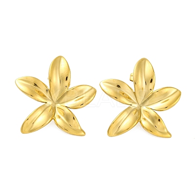 Ion Plating(IP) 304 Stainless Steel Flower Stud Earrings EJEW-D281-11G-1