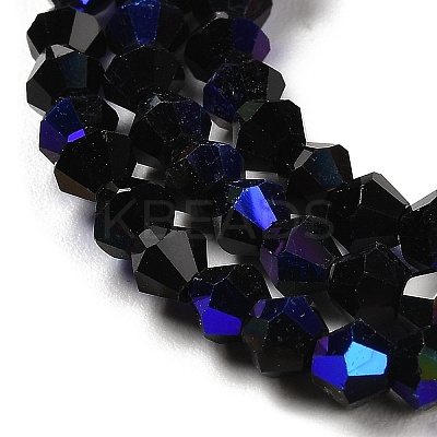 Transparent Electroplate Glass Beads Strands GLAA-F029-2mm-D02-1