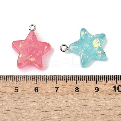 Transparent Resin Pendants RESI-Q020-04A-1