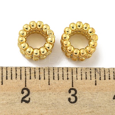 Rack Plating Brass Micro Pave Clear Cubic Zirconia European Beads LS-KK-L215-011G-1