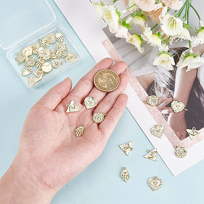 32Pcs 4 Style Alloy Charms FIND-BC0002-21-1