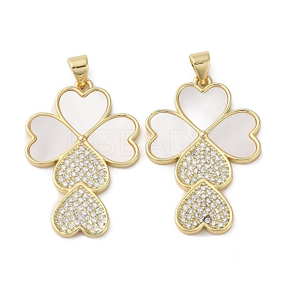 Brass Micro Pave Cubic Zirconia Pendants KK-D057-08G-1