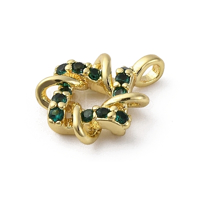 Brass Micro Pave Cubic Zirconia Charms KK-Q070-01F-G-1