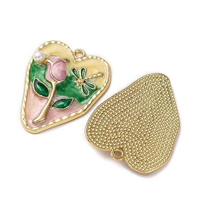 Alloy Enamel Flower Pendants ENAM-B028-41KCG-07-1