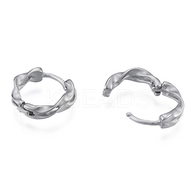 Non-Tarnish 316 Surgical Stainless Steel Twist Hoop Earrings for Men Women EJEW-N052-09-1