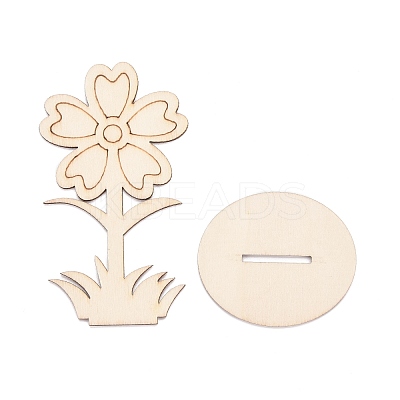 DIY Unfinished Wood Flowers Cutout WOOD-P017-05-1