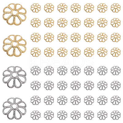 100Pcs 2 Colors 316 Stainless Steel Bead Caps STAS-YW0003-39-1