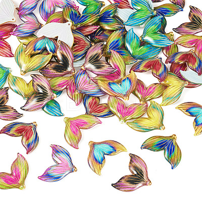 60Pcs Printed Translucent Acrylic Pendants OACR-TA0001-72-1