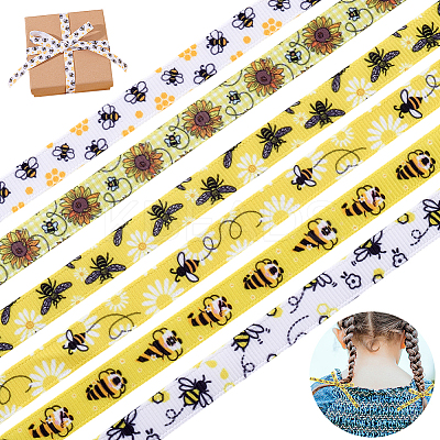 6Rolls Polyester Ribbons SRIB-HY0001-14-1