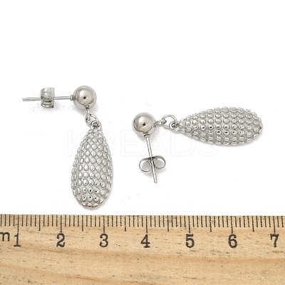 304 Stainless Steel Teardrop Dangle Stud Earrings for Women EJEW-A119-16P-1