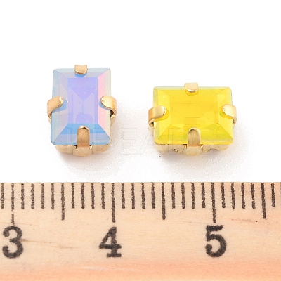 Rectangle Opal Sew On Rhinestones RGLA-G024-05B-G-1
