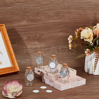 Transparent Glass Empty Bottles with Alloy Charms AJEW-DR00027-1