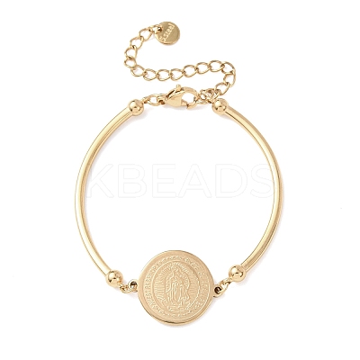 Religion 304 Stainless Steel Link Bracelets for Women LS-BJEW-F524-02B-G-1