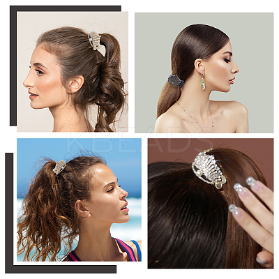 4Pcs 4 Style Lovely Pearl Rhinestone Claw Hair Clips PHAR-CP0001-05-1