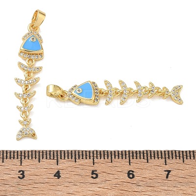 Brass Micro Pave Clear Cubic Zirconia Pendants CU-CBA280C-01G-02-1
