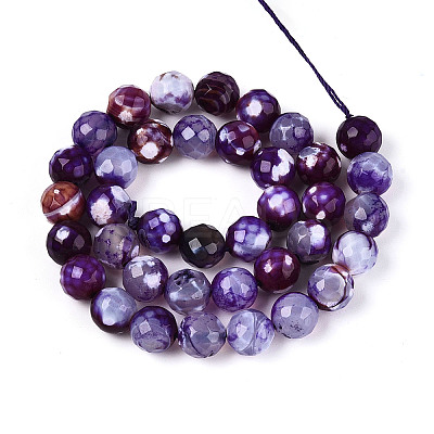 Dyed & Heated Natural Fire Crackle Agate Beads Strands G-N359-01B-07-1