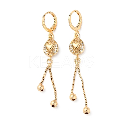 Rhinestone Heart Leverback Earrings EJEW-K256-34KCG-1