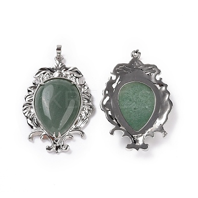 Natural Green Aventurine Big Pendants G-P496-01P-18-1