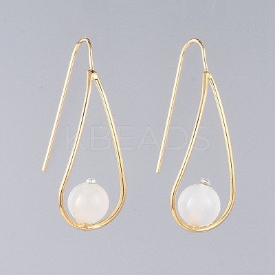 Natural Gemstone Dangle Earrings EJEW-JE03595-1