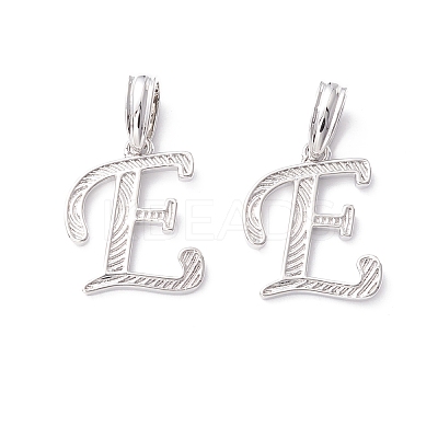 Rack Plating Eco-Friendly Brass Letter Pendants KK-K265-02P-E-1
