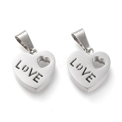 Non-Tarnish Valentine's Day 304 Stainless Steel Charms STAS-F253-10P-1